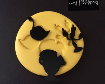 Items similar to Beauty and the Beast Inspired Silhouette Set Framed on