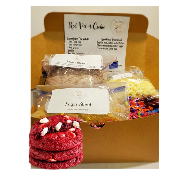 Bake Kit - Red Velvet Cookie Kit - Bake-at-Home Cookie Kit - Cookie Kit - Bake Your Own - DIY Cookie Kit - Bake Cookies - Family Activity