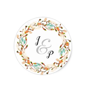 Classic Floral Wedding Image, Custom Monogram cookie, Edible Wedding Shower Topper, Wedding Favor, Floral Image, Personalized Cookie Image