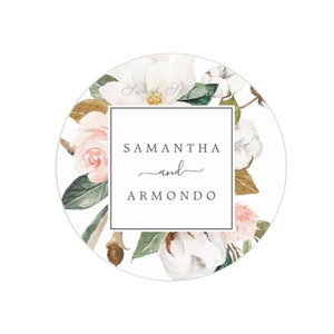 Magnolia Floral Image, Custom Cookie Icing Image, Magnolia Floral Bridal Image, Floral Wedding Shower, Wedding Cookie Image, Edible Sticker