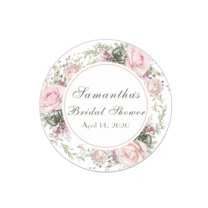 Blush Pink Rose Floral Image, Custom Cookie Icing Image, Floral Bridal Shower Image, Blush Shower, Pesonalized Treat Image, Edible Sticker