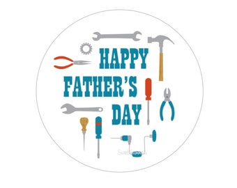 Happy Father's Day Edible Image, Dad Treat, Father's Day Cookie Image, Edible Image, Cookie Sticker, Cookie Toppers, Tools Image, Cake Pop