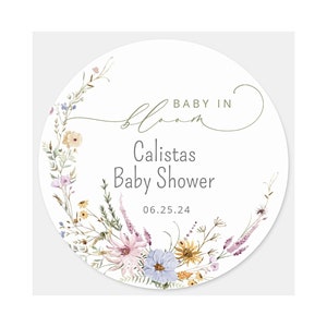 Baby in Bloom, Baby Shower Image, Edible Image, Image for sweets, Custom Baby Shower Cookie Image, Cookie Sticker