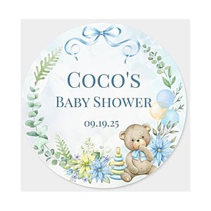 Shower de bébé garçon ours, Image comestible baby shower, Image de cookie personnalisée pour bébé garçon, Shower de bébé nouveau-né, Bearly Wait
