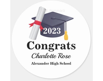 Class of 2024 Graduation Cookie Sticker, Graduation Edible Image, 2024 Graduation Cap Image for Sweets