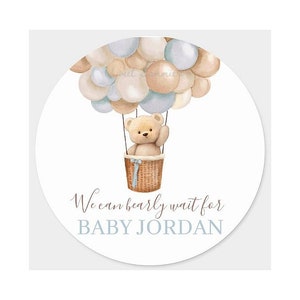 Bearly Wait Baby Shower, Boy Baby Shower Edible Image, Custom Baby Boy Cookie Image, We Can Bearly Wait Shower