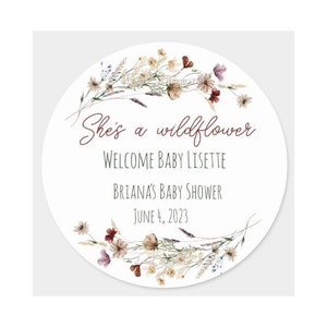 WIldflower Baby Shower, She's a Wild Flower, Girl Baby Shower, Spring Baby Shower, BOHO Baby Shower