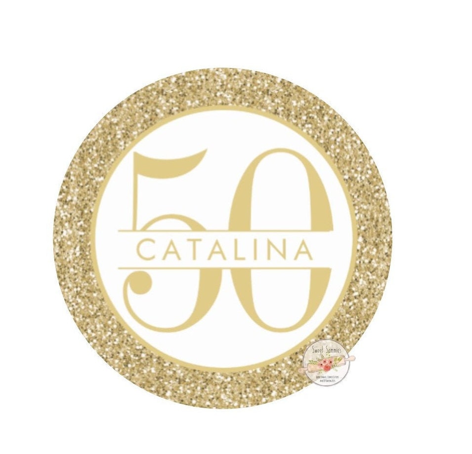 Gold Glitter Edible Image - Glitter Birthday Image - Custom Edible Image - Treat Image - Cookie Edible Image - Personalized Image - Birthday