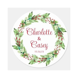 Christmas Wedding Cookie Images, Christmas Cupcake Image, Holiday Wedding Cookie Stickers, Winter Wedding, Custom Edible Image, Cake Puck