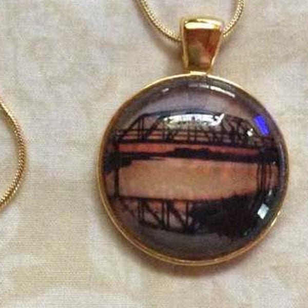 North Carolina - Railroad Bridge - Gateway to Topsail Island - necklace/pendant