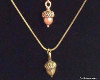 Acorn pendant necklaces - Autumn favorite - Adorable!