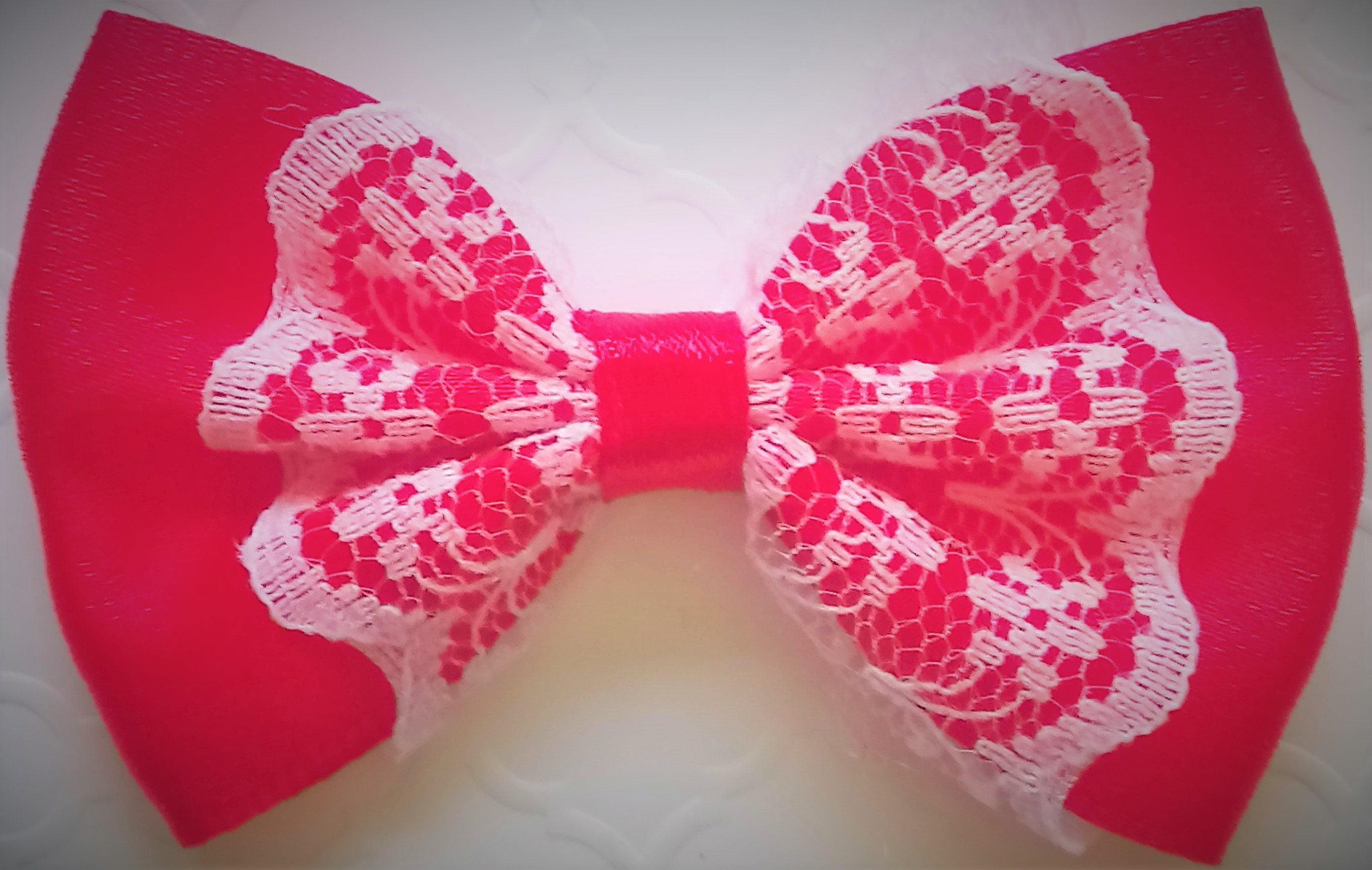 10 Satin Lace Bowknot Ribbon Bow for Hair Bow or Crafts Etsy