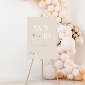 Birthday Welcome Sign | Digital Sign | Welcome Sign Template | Modern Welcome Sign