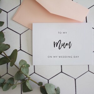 To my mum on my wedding day | Wedding day card | mum card