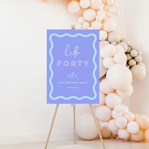 Birthday Welcome Sign | Modern Sign | Digital Welcome Sign | Sign Template | Editable Template | 40th Birthday Sign