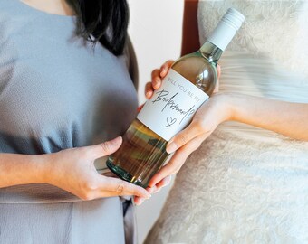 Will you be my Bridesmaid wine label, Bridesmaid gift | Bridesmaid proposal | wine tag | candle tag
