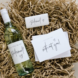 Bridesmaid proposal gift pack bridesmaid gift wine label chocolate wrapper bridesmaid card image 3