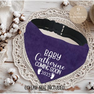 Pregnancy Announcement Dog Bandana: Custom Over the Collar Reveal