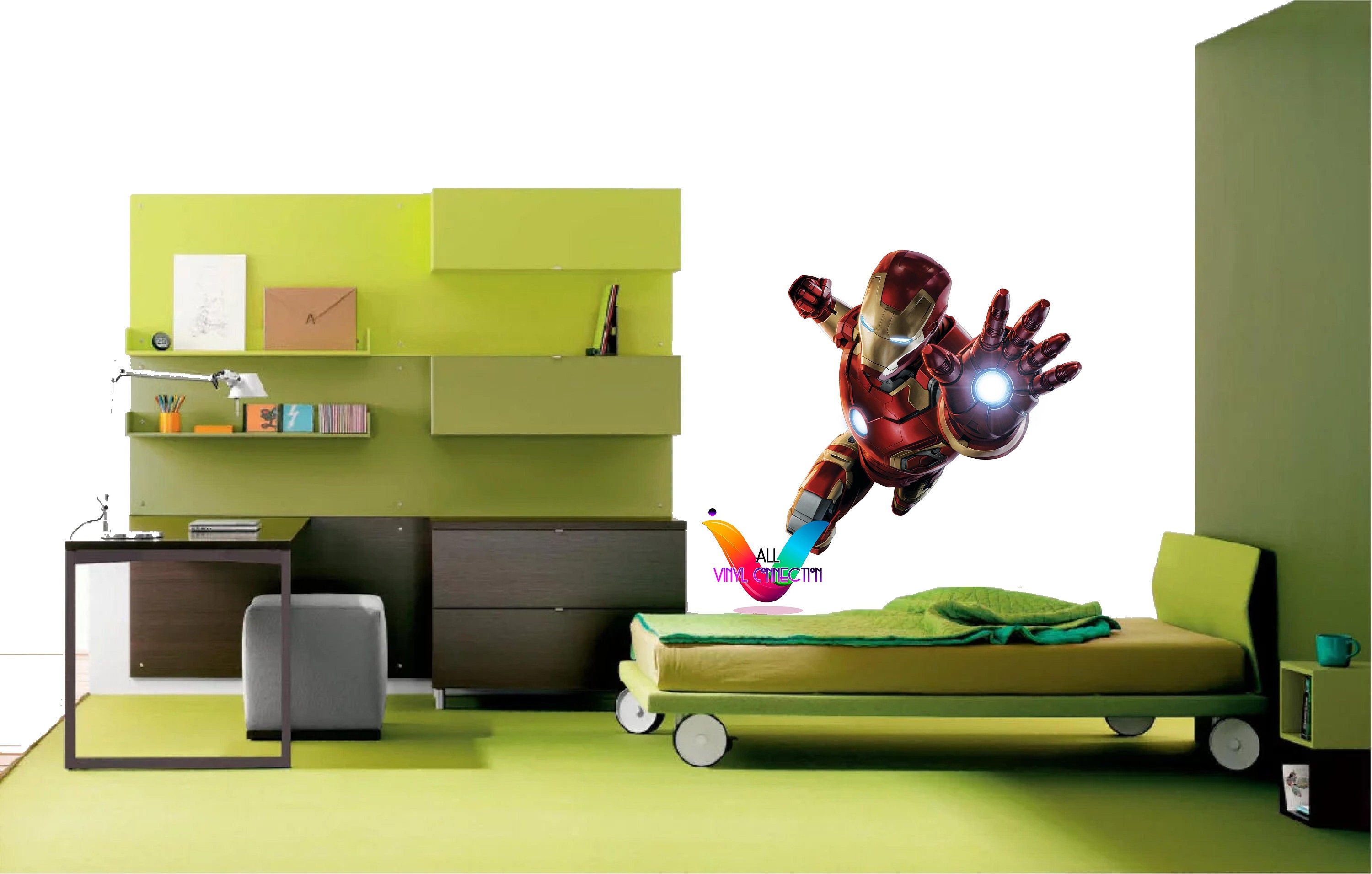 Marvel Comics Hulk Capitan America Iron Man Spiderman Wonder Woman Strip Wall Art Sticker Home Decor Bedroom Large Full Color