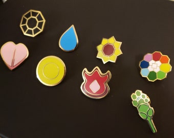 Pokemon Kanto Region League Badges Pin 8 Set! Ultra Premium Quality!