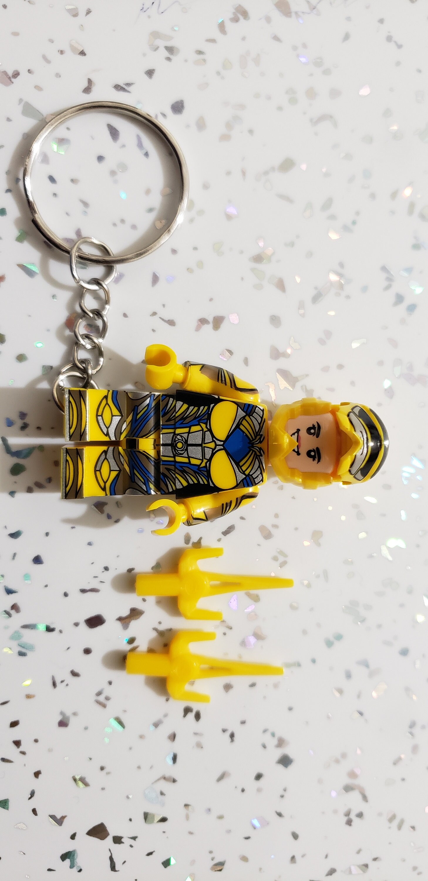 Power Rangers Key Chain Yellow Power Rangers Keychain Mini Figure With Sword! Flip Helmet - Etsy