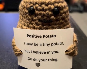 Positive potato, crochet, Amigurumi, potato, gift, positive vibes , get well