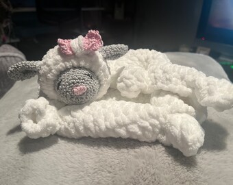 Crochet Baby Lamb Lovey, Crochet, Amigurumi, Lamb, Baby Lamb, Crocheted, Baby, Gift, Baby Gifts, Girls, Baby Girl