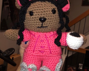 Stay at Home Mom Bear, Bear, Teddy Bear, Doll, Collectible, COVID, Hero, Frontline Hero Bear, Mom, Amigurumi, Crochet, Gift, Mother’s Day