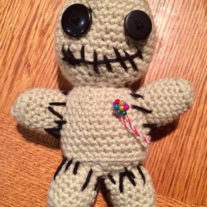 Voodoo Doll Pin Cushion, Pin Cushion, Halloween, Goth,Doll, Amigurumi, crochet image 2