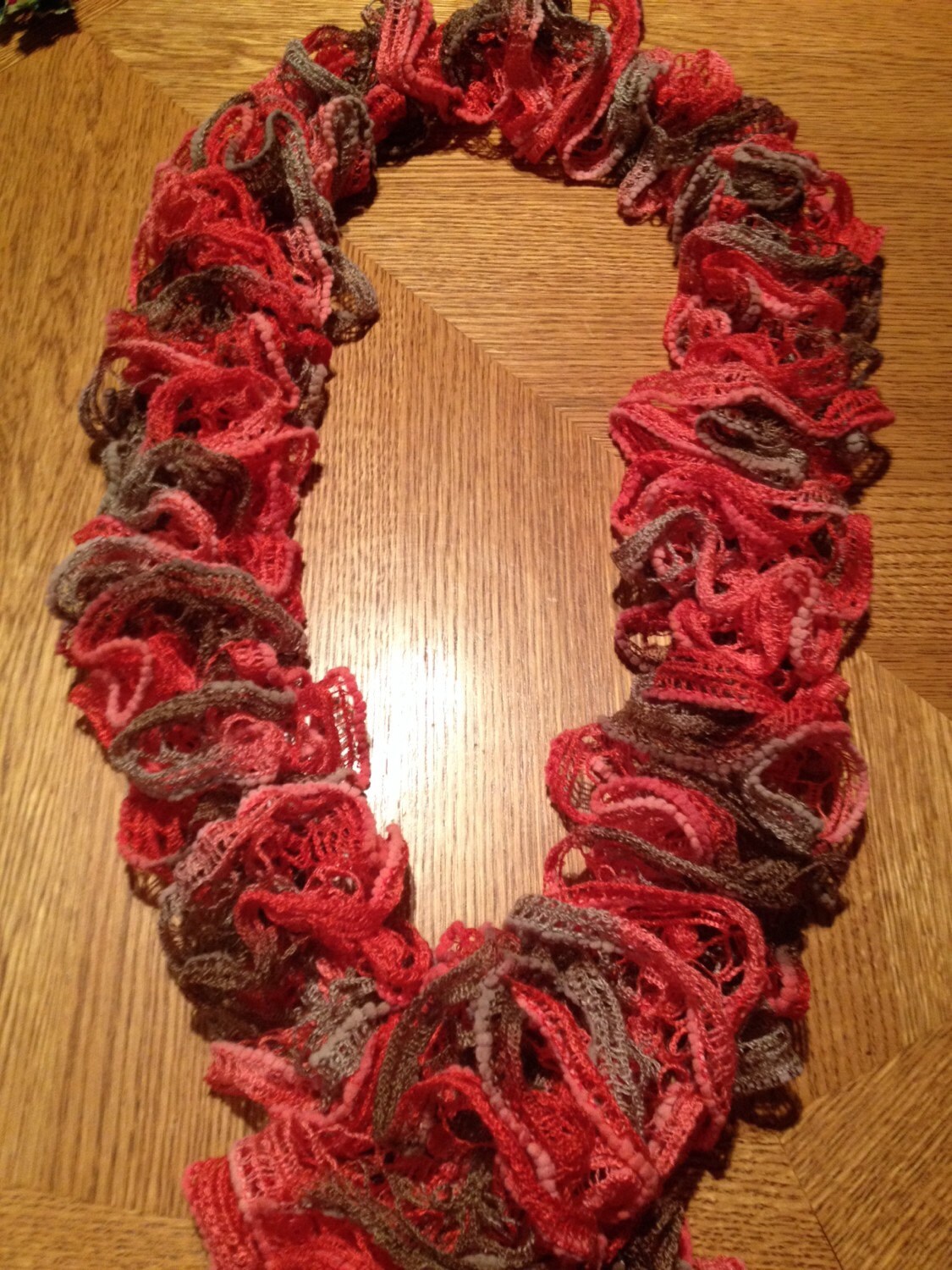 Harvest Red Ruffled Scarf - Etsy