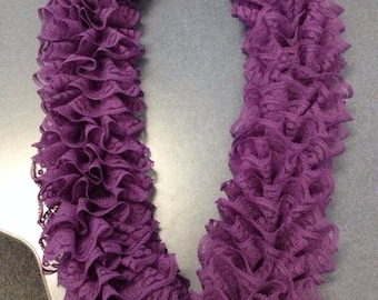 Purple Lace Ruffled Scarf