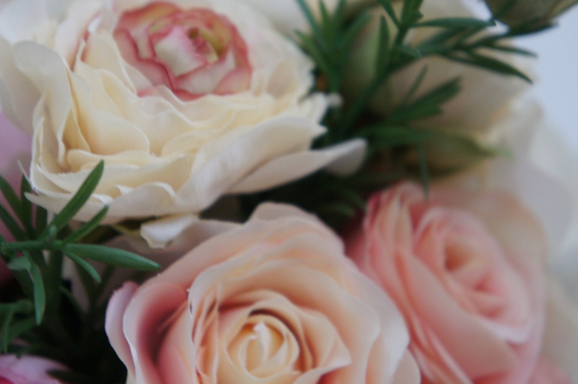 Silk Touch Pink Roses Beige Ranunculus Pink Peonies - Etsy Australia