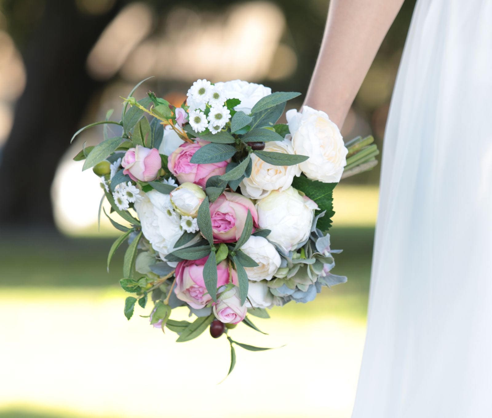 Silk Touch Pink Cabbage Rose, Green Hydrangea, Champagne Ranunculus ...