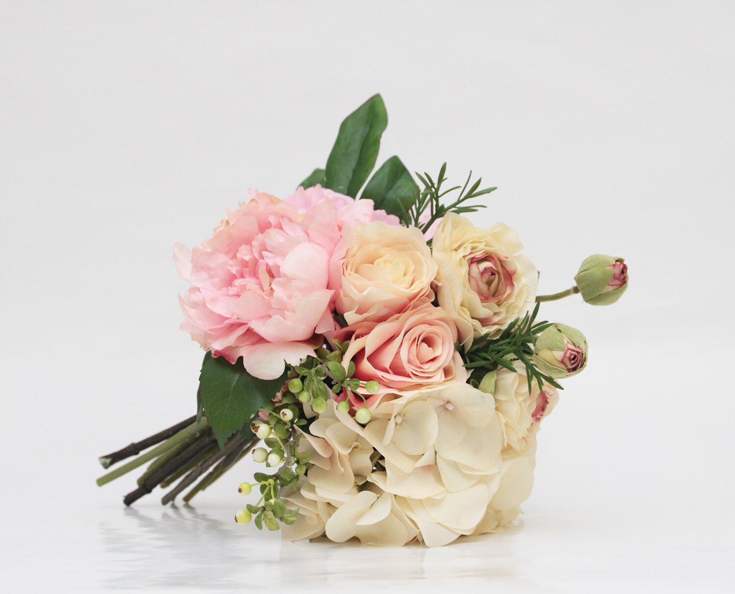 Silk Touch Pink Roses Beige Ranunculus Pink Peonies - Etsy Australia