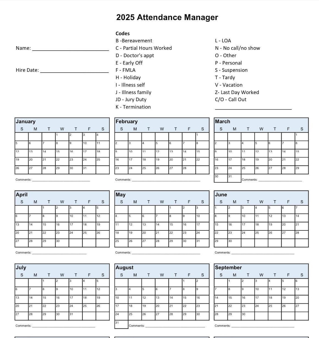 2025-printable-calendar-for-employee-attendance-school-pto-schedule-time-off-tracker-small-business-data-vacation-tracker-days-off-etsy