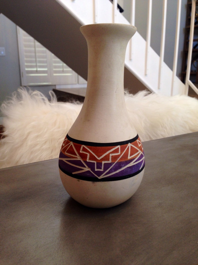 Aztec vintage vase from Mexico Etsy