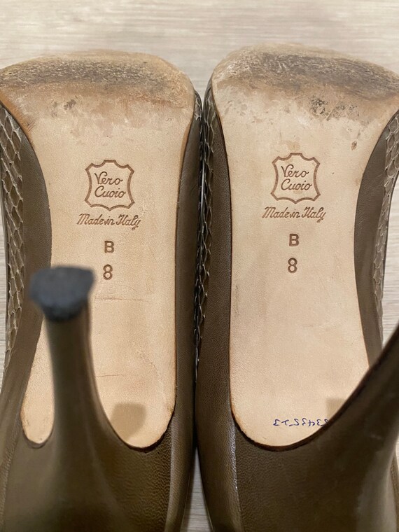 Vintage Italian Designer Leather heels size 7.5 - image 3
