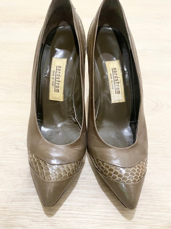 Vintage Italian Designer Leather heels size 7.5 - image 1