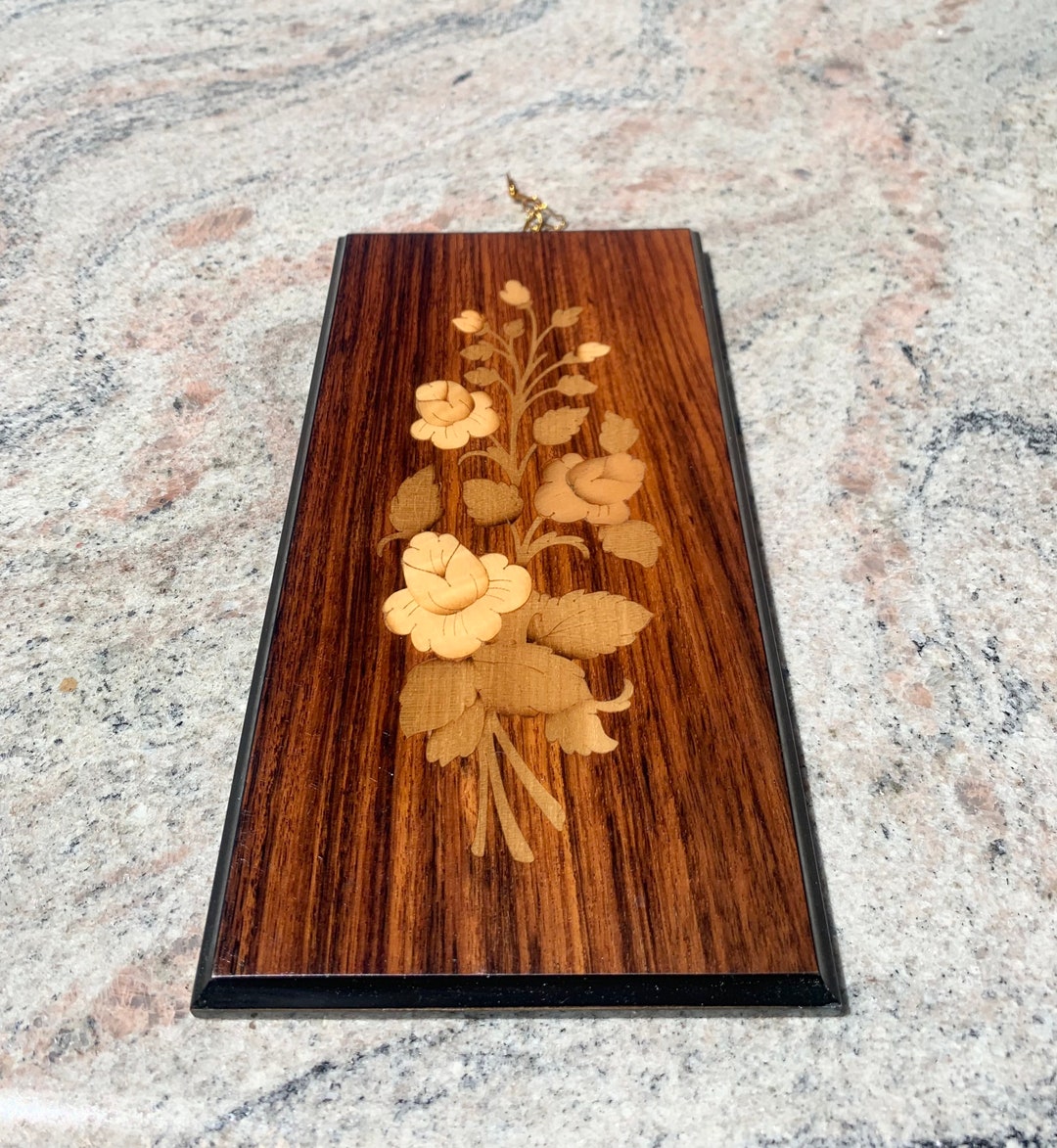 Vintage Hanging Wood Floral Wall Art Etsy