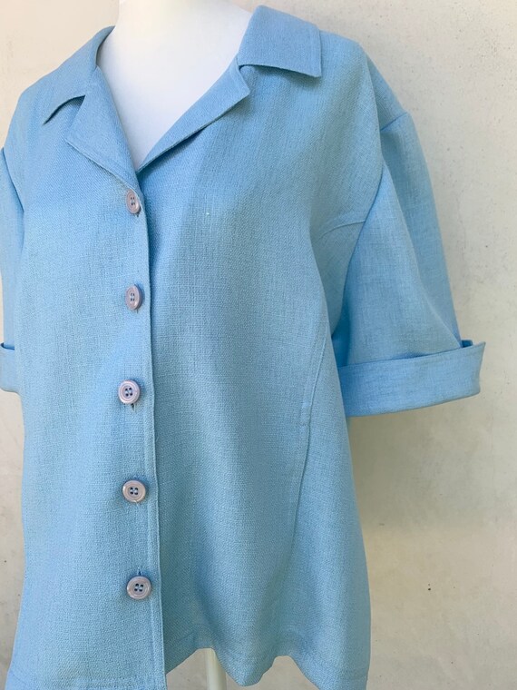 70’s Vintage blue dress shirt - image 2
