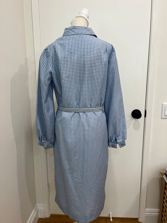 Vintage Gingham Blue/ White Dress - image 3