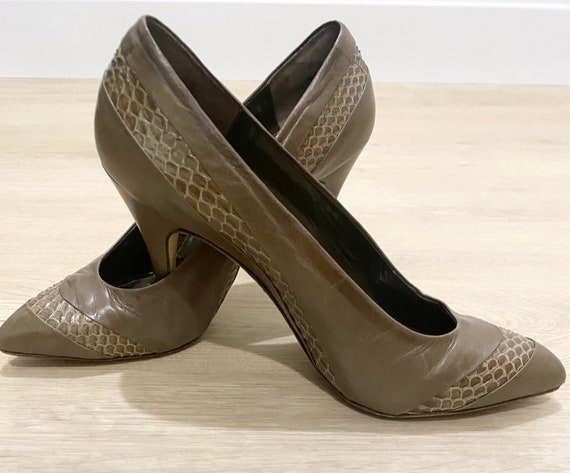 Vintage Italian Designer Leather heels size 7.5 - image 2