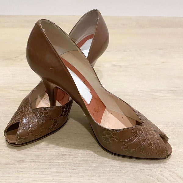 Designer Italian leather 70’s heels