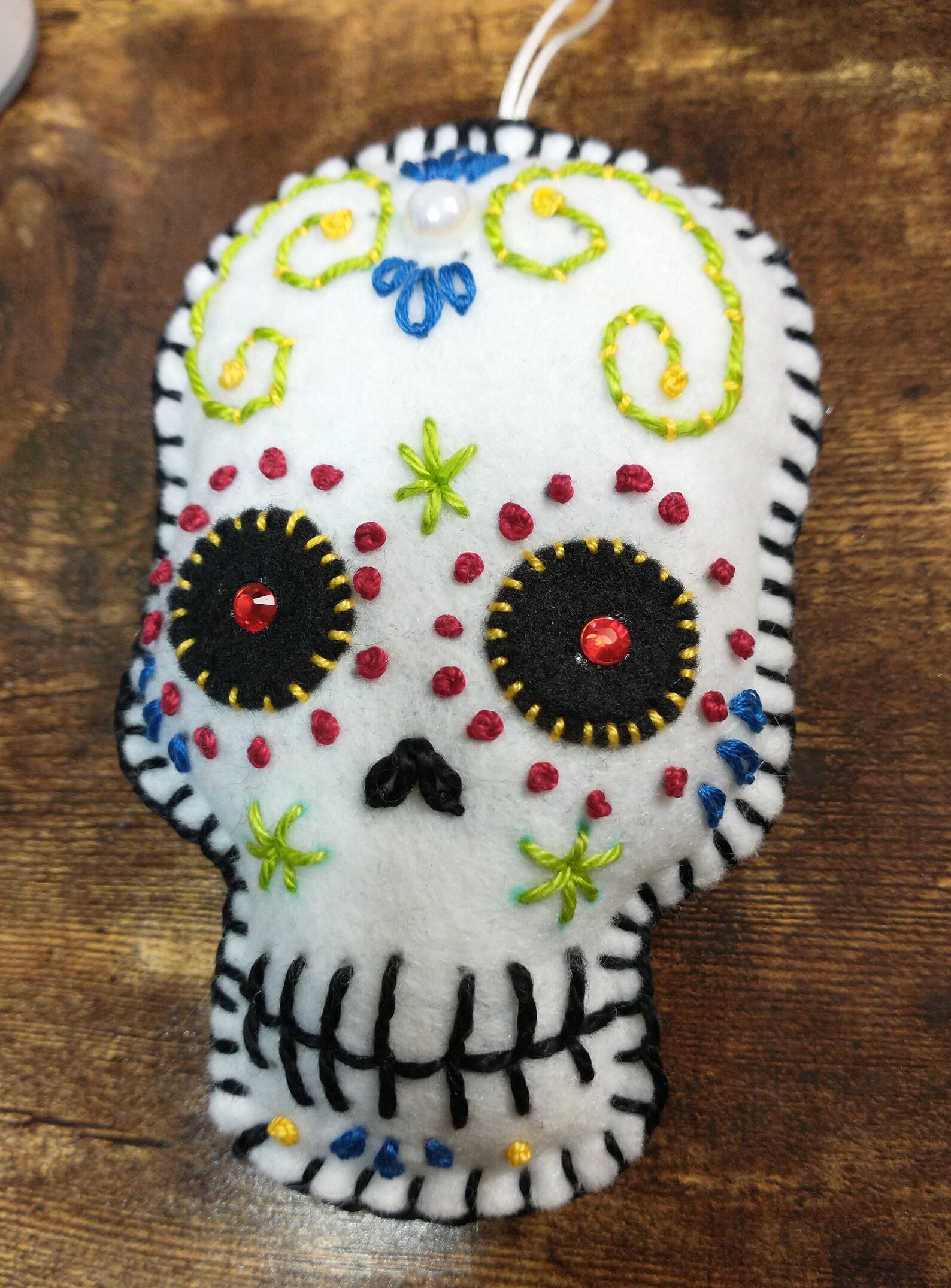 Felt Sugar Skull Ornament Etsy