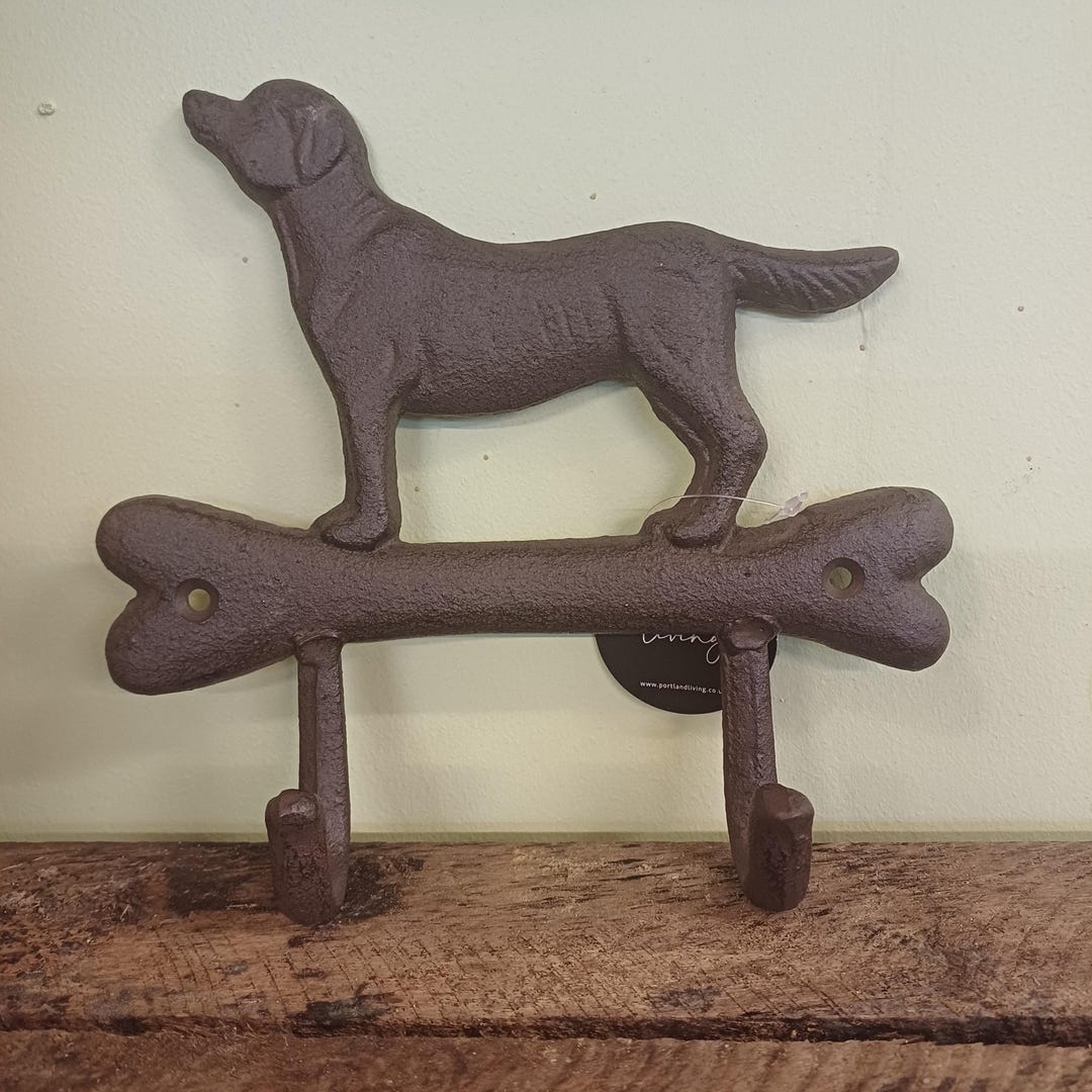 Cast Iron Dog & Bone Storage Wall Hook 19cm - Etsy UK