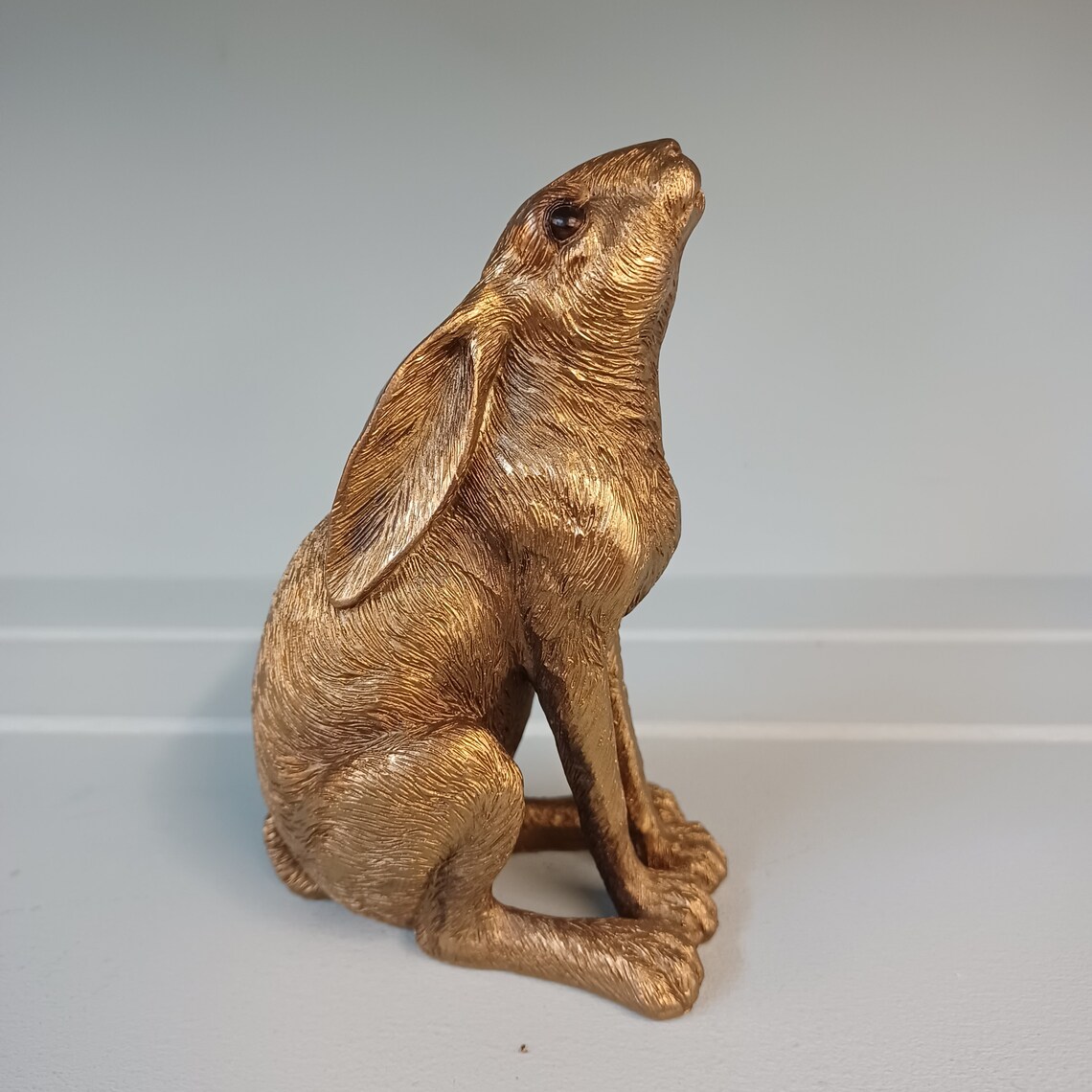 12cm Bronze Gazing Hare Ornament Etsy