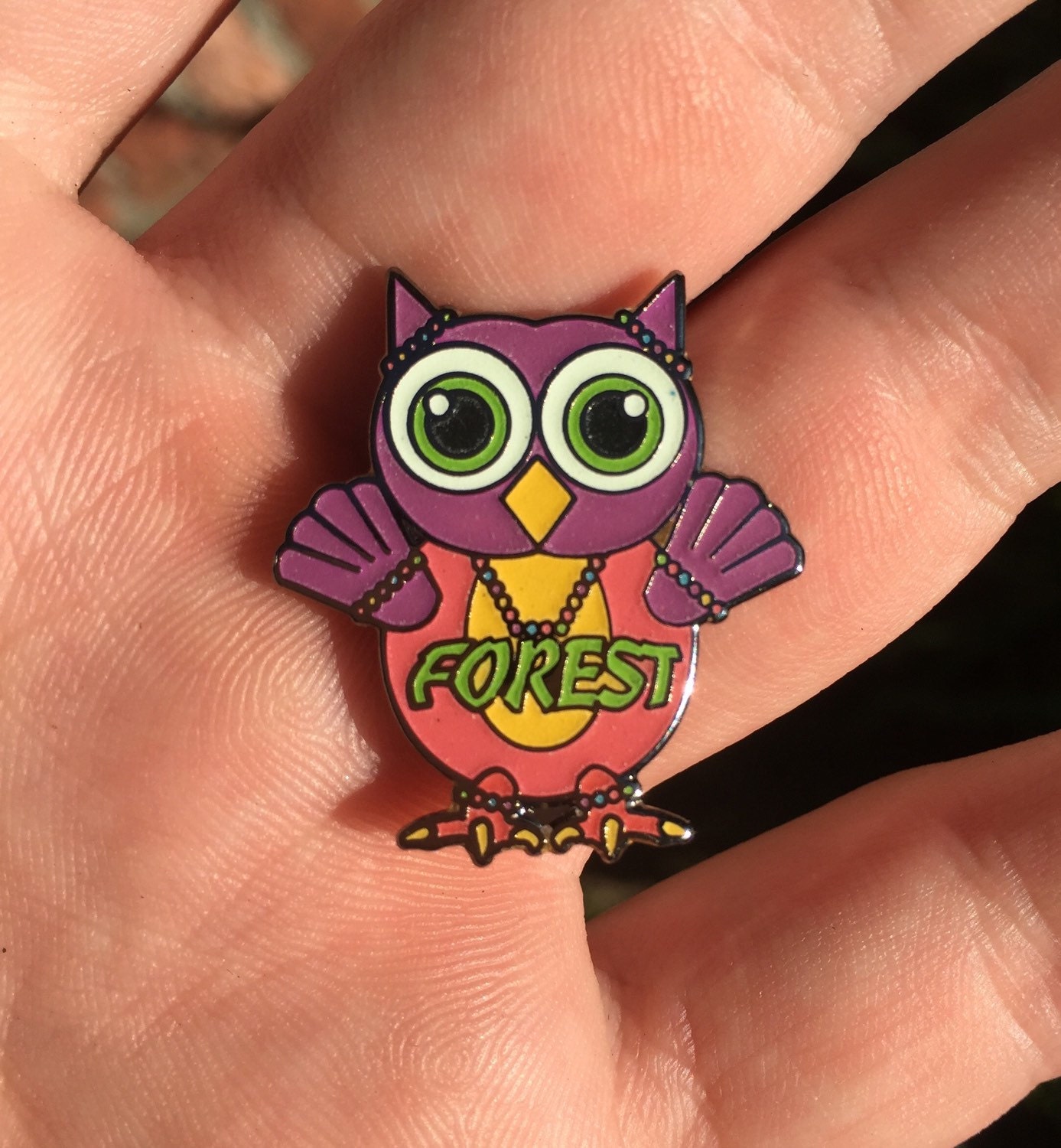 Mini Owl Electric Forest Glow Hat Pin