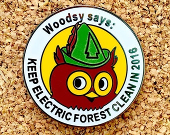Electric Forest 2016 Woodsy Owl Hat Pin