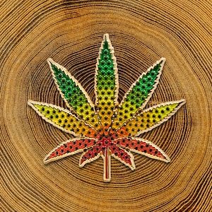 Rasta Gradient Pot Leaf Hat Pin