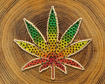 Rasta Gradient Pot Leaf Hat Pin